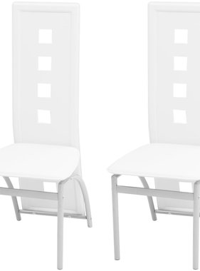 VidaXL Eetkamerstoelen 2 st kunstleer wit