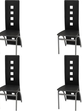 VidaXL Eetkamerstoelen kunstleer zwart 4 st