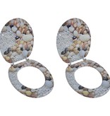 VidaXL Toiletbrillen met deksels 2 st kiezelstenen MDF