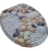 VidaXL Toiletbrillen met deksels 2 st kiezelstenen MDF