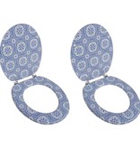 VidaXL Toiletbril met hard-closedeksel 2 st MDF porselein