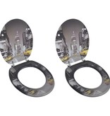 VidaXL Toiletbrillen met deksels 2 st New York MDF