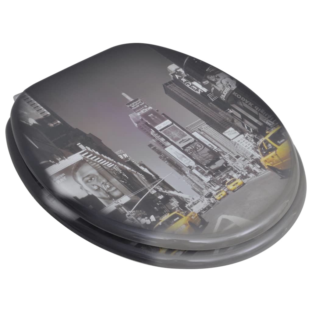 VidaXL Toiletbrillen met deksels 2 st New York MDF