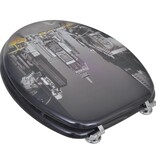 VidaXL Toiletbrillen met deksels 2 st New York MDF