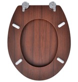 vidaXL Toiletbrillen met hard-close deksel 2 st MDF bruin