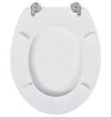 vidaXL Toiletbrillen met hard-close deksels 2 st MDF wit