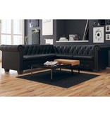 vidaXL Chesterfield 5-zitsbank kunstleer zwart