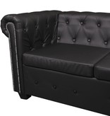 vidaXL Chesterfield 5-zitsbank kunstleer zwart