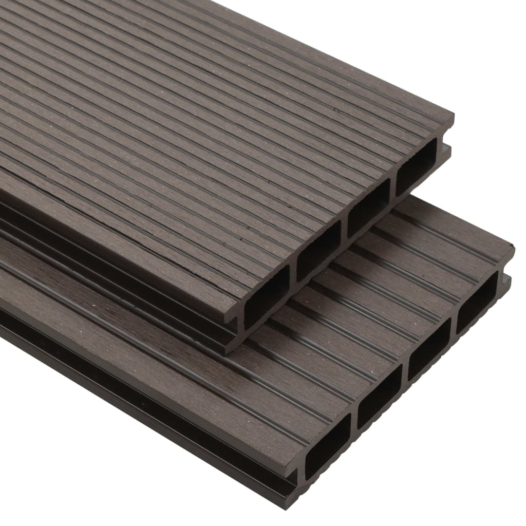 VidaXL Terrasplanken HKC met accessoires 25 m² 4 m donkerbruin