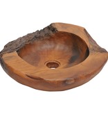 vidaXL Wasbak massief teak 45 cm