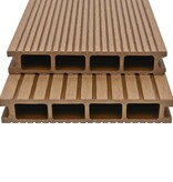 vidaXL Terrasplanken HKC met accessoires 25 m² 4 m teak