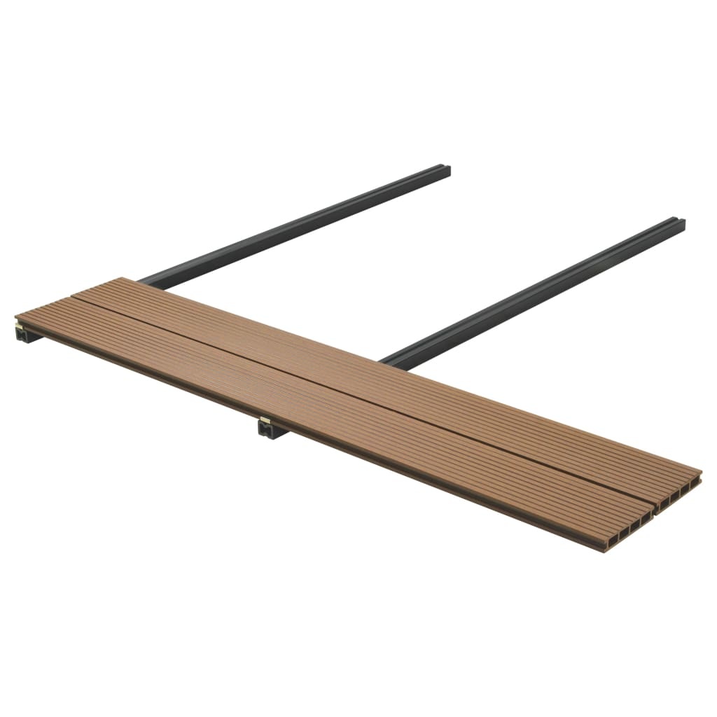 vidaXL Terrasplanken HKC met accessoires 25 m² 4 m teak