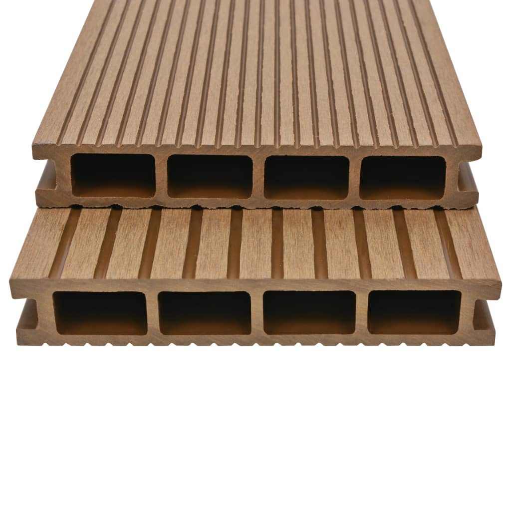 vidaXL Terrasplanken HKC met accessoires 15 m² 4 m teak