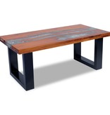 vidaXL Salontafel massief teakhout hars 100x50 cm