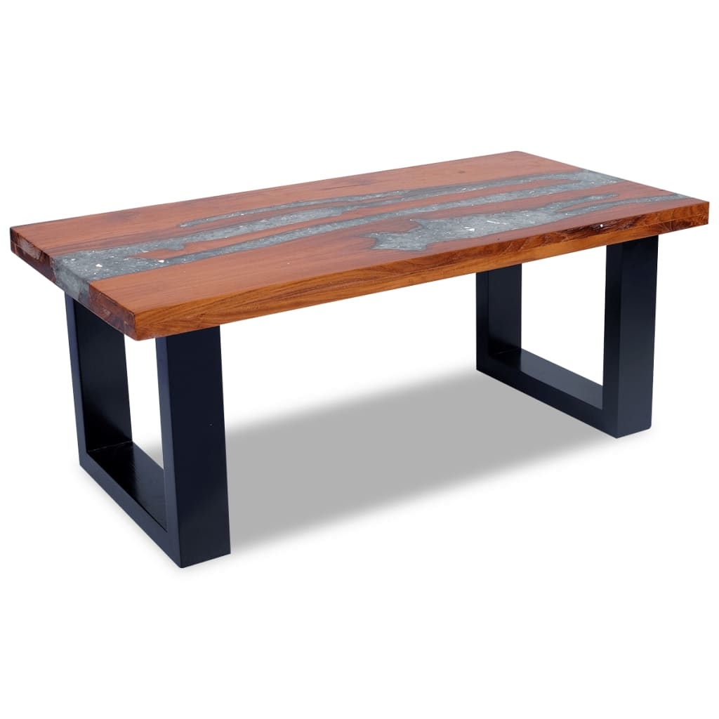 vidaXL Salontafel massief teakhout hars 100x50 cm