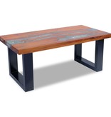 vidaXL Salontafel massief teakhout hars 100x50 cm