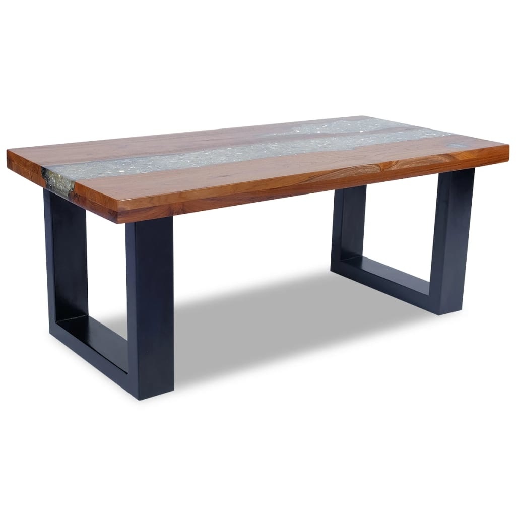 vidaXL Salontafel massief teakhout hars 100x50 cm