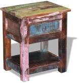 VidaXL Bijzettafel met lade 43x33x51 cm massief gerecycled hout