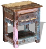 VidaXL Bijzettafel met lade 43x33x51 cm massief gerecycled hout