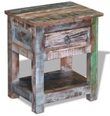 VidaXL Bijzettafel met lade 43x33x51 cm massief gerecycled hout