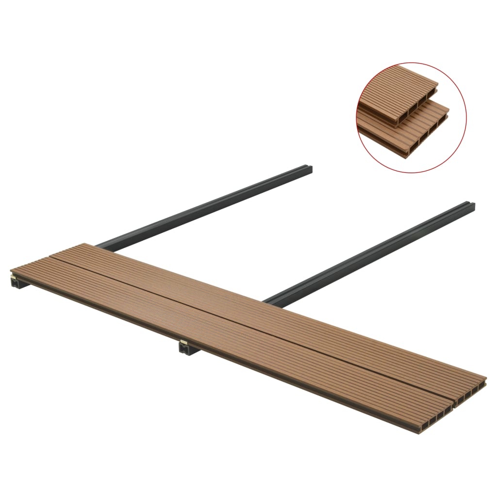 vidaXL Terrasplanken HKC met accessoires 30 m² 2,2 m teak