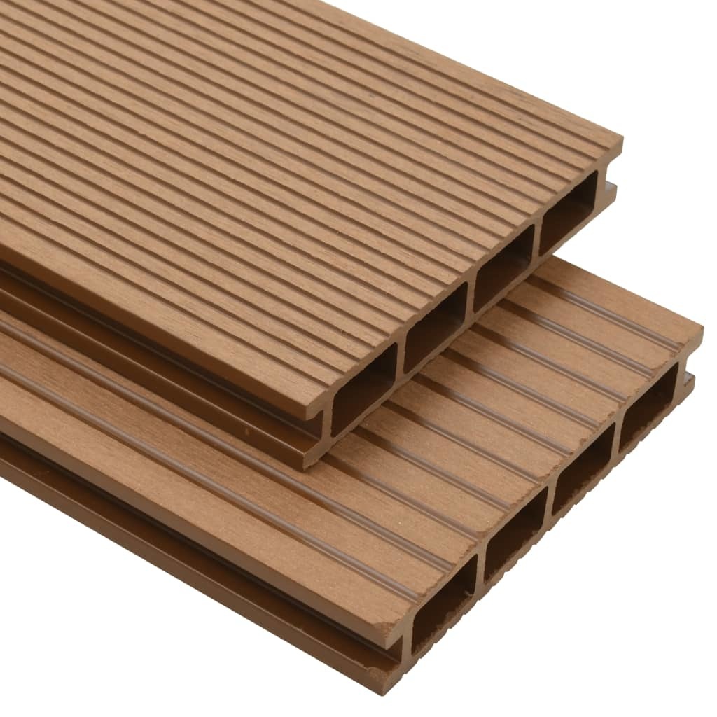 vidaXL Terrasplanken HKC met accessoires 20 m² 2,2 m teak