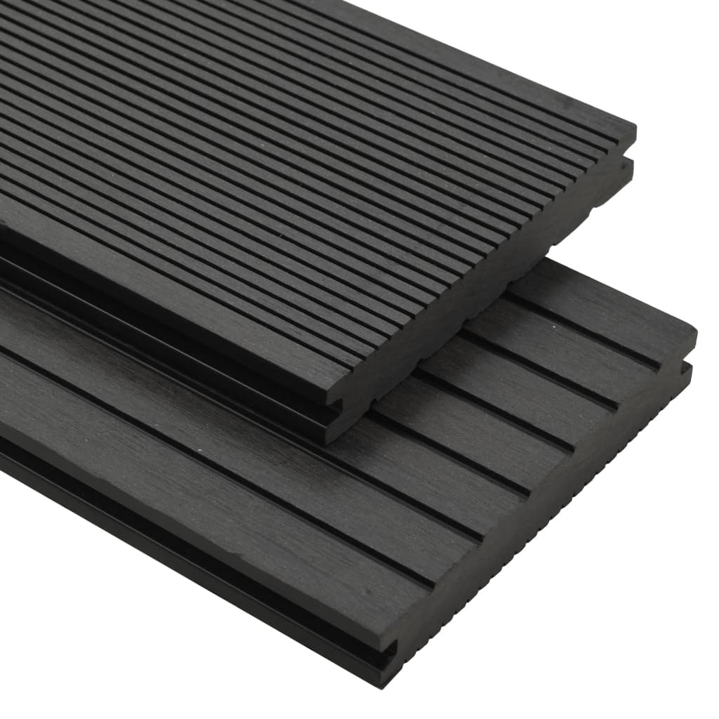 VidaXL Terrasplanken met accessoires 20 m² 4 m massief HKC zwart