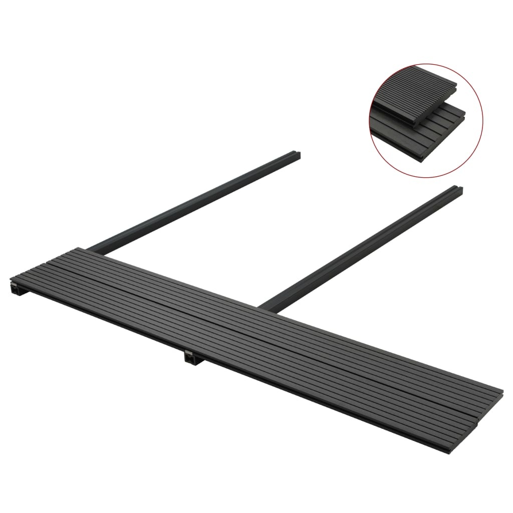 VidaXL Terrasplanken met accessoires 20 m² 4 m massief HKC zwart
