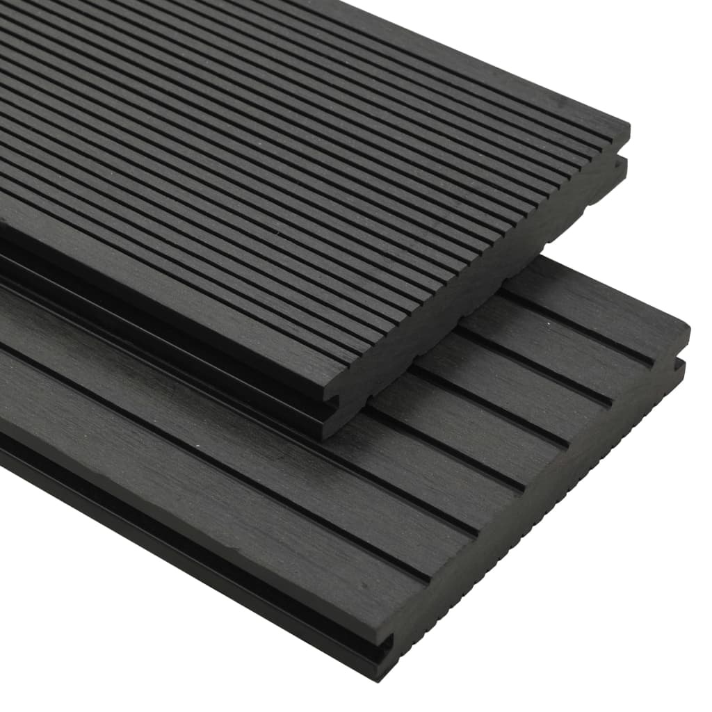 VidaXL Terrasplanken met accessoires 15 m² 4 m massief HKC zwart
