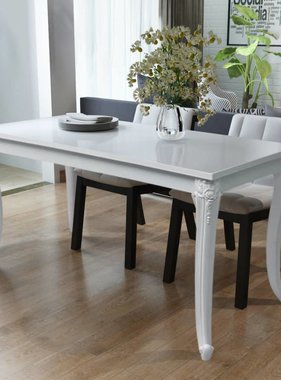 VidaXL Eettafel 116x66x76 cm hoogglans wit