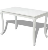 vidaXL Eettafel 116x66x76 cm hoogglans wit