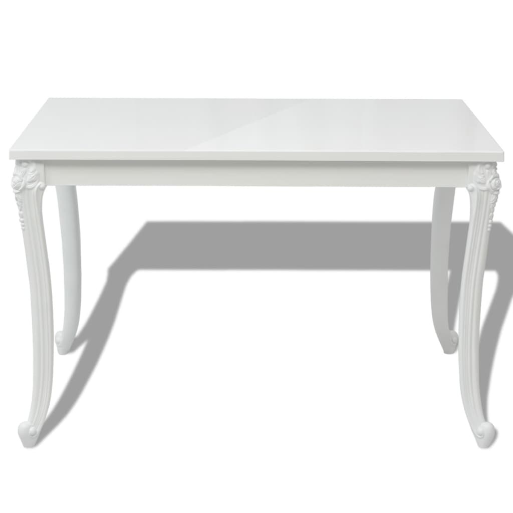 vidaXL Eettafel 116x66x76 cm hoogglans wit