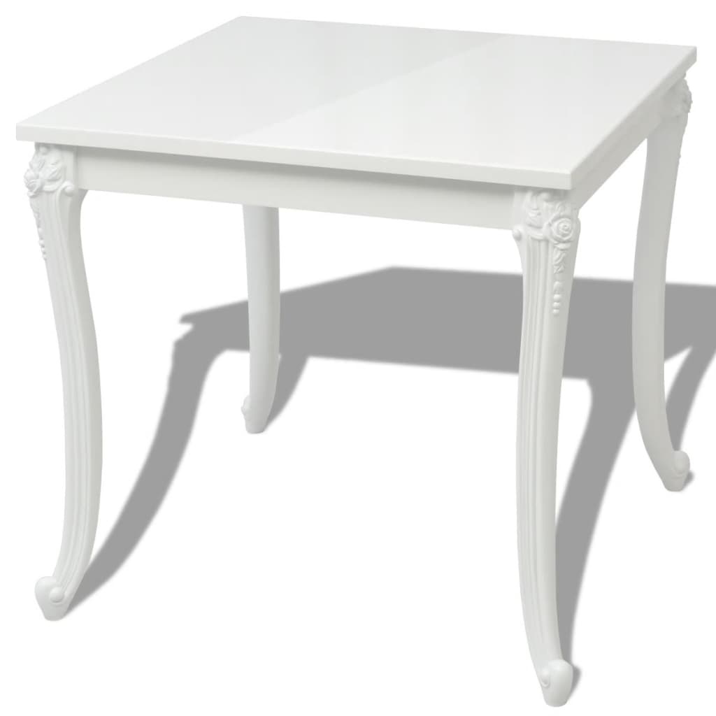 VidaXL Eettafel 80 x 80 x 76 cm hoogglans wit