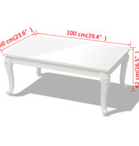 vidaXL Salontafel 100 x 60 x 42 cm hoogglans wit