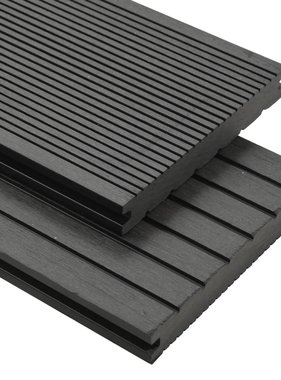 VidaXL Terrasplanken met accessoires 10 m² 2,2 m massief HKC grijs