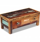 VidaXL Salontafel met lades 90x45x35 cm massief gerecycled hout