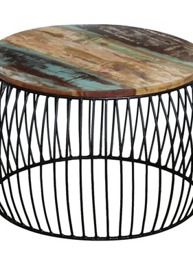 VidaXL Salontafel rond 68x43 cm massief gerecycled hout