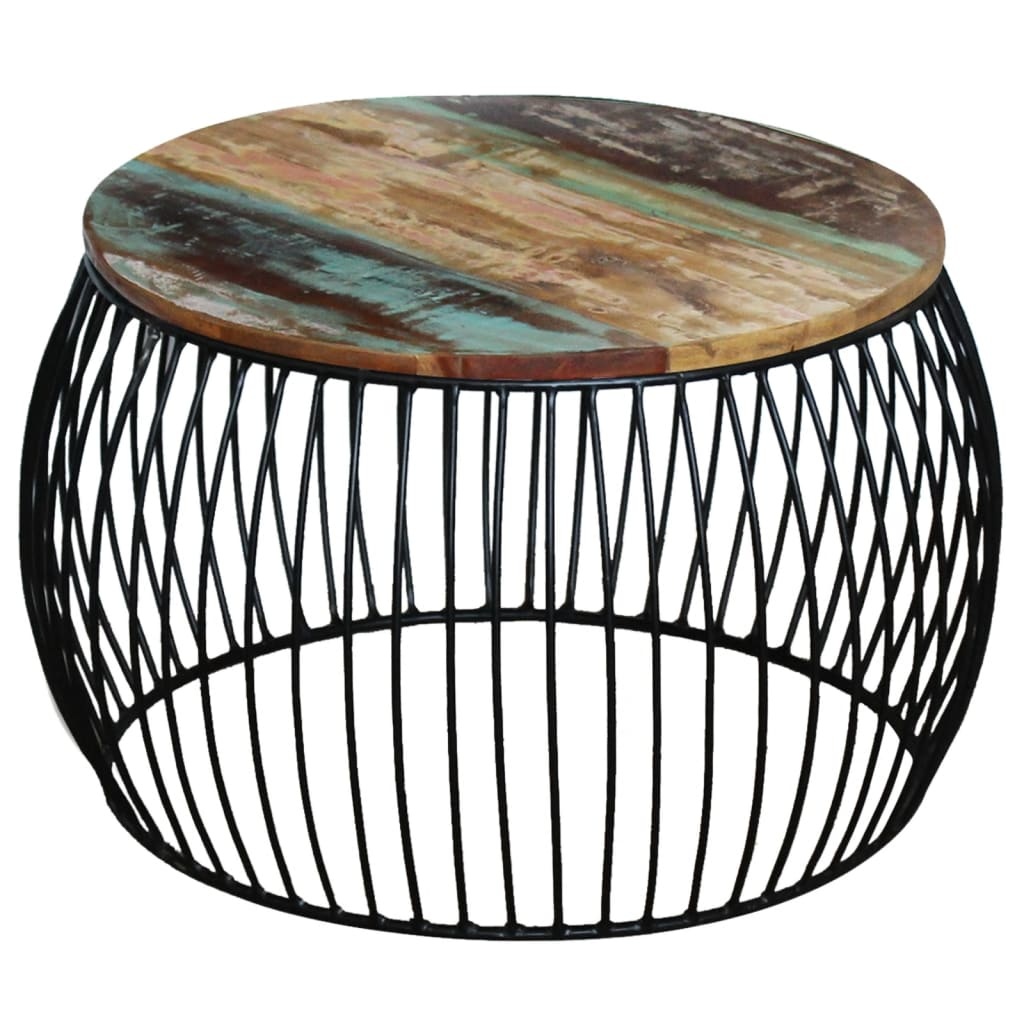 VidaXL Salontafel rond 68x43 cm massief gerecycled hout