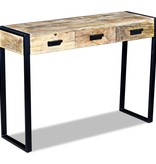 VidaXL Wandtafel met 3 lades 110x35x78 cm massief mangohout