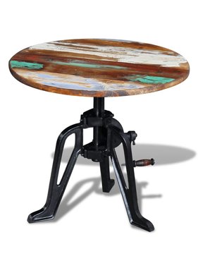 VidaXL Bijzettafel 60x(42-63) cm massief gerecycled hout en gietijzer