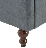 vidaXL Bankstel Chesterfield-stijl stoffen bekleding grijs 2-delig