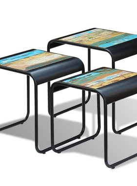 VidaXL 3-delige Tafeltjesset massief gerecycled hout