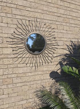 vidaXL Tuin wandspiegel sunburst 60 cm zwart