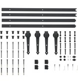 vidaXL Onderdelenset voor schuifdeur 2x183 cm staal zwart