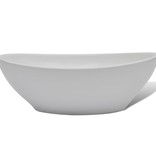 VidaXL Badkamerwastafel met mengkraan ovaal keramiek wit