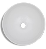 VidaXL Badkamerwastafel met mengkraan rond keramiek wit