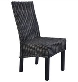VidaXL Eetkamerstoelen 4 st kubu rattan en mangohout zwart