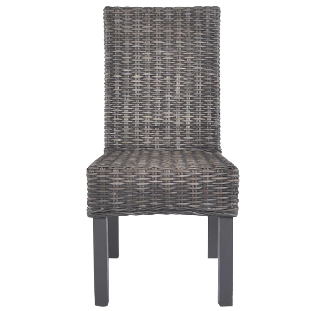 VidaXL Eetkamerstoelen 6 st kubu rattan en mangohout bruin