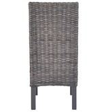 VidaXL Eetkamerstoelen 4 st kubu rattan en mangohout bruin