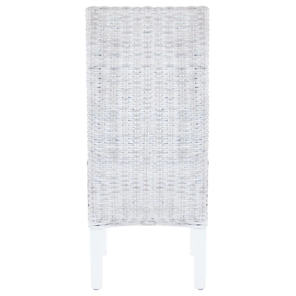 VidaXL Eetkamerstoelen 6 st kubu rattan en mangohout grijs
